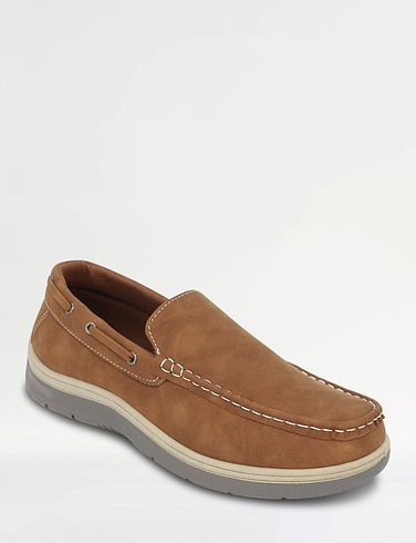 Wide Fit Slip On Deck Shoe - MJ142
